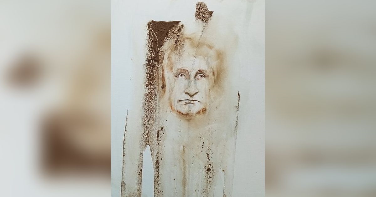 Umjetnik naslikao Putina psećim izmetom, sliku prodaje za pomoć žrtvama u Ukrajini