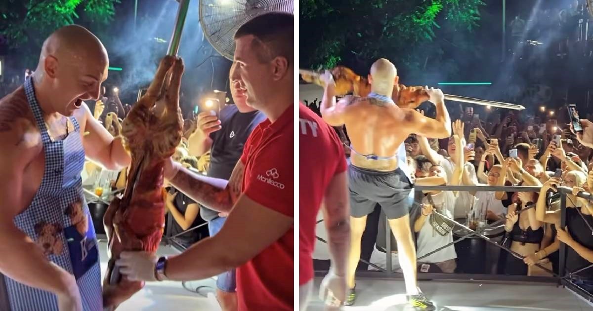 Desingerica ponovno napravio show, jeo janje na ražnju pred publikom