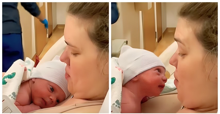Viralna snimka: Novorođenče staro nekoliko sati podiže glavu da pogleda svoju mamu