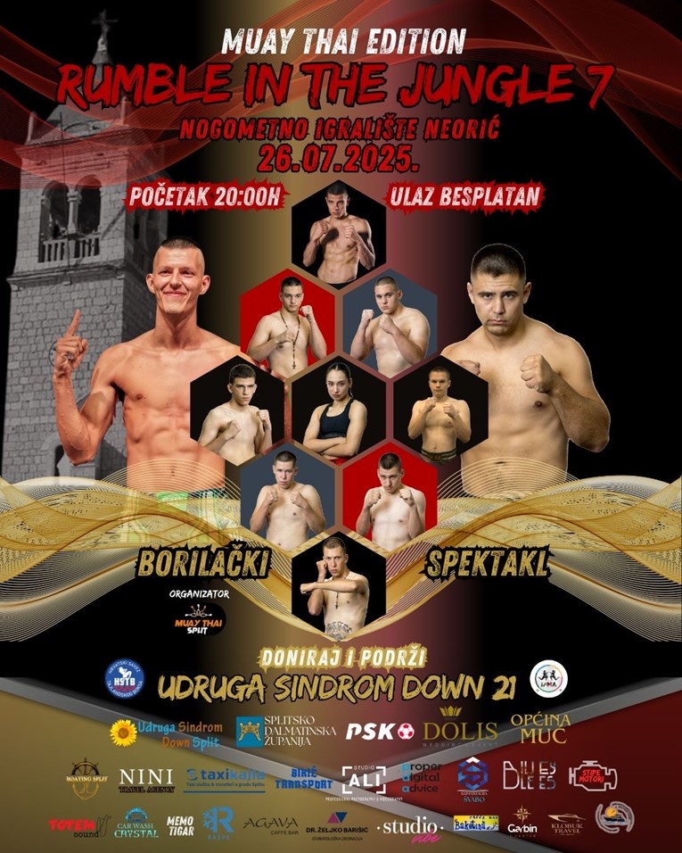 Kod Splita se sutra održava humanitarni borilački turnir. Zarada ide udruzi Down 21