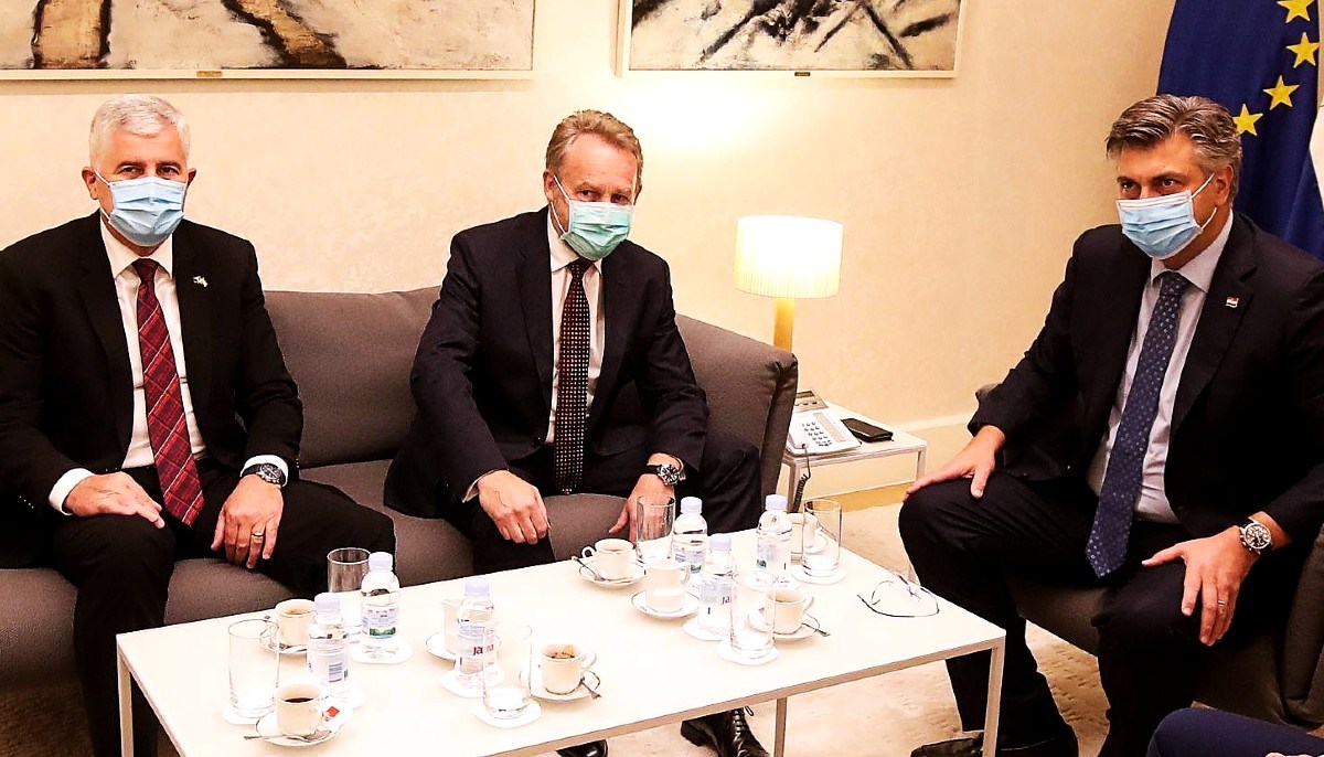 Plenković u Zagrebu skupa primio Čovića i Izetbegovića, Čović kritizirao stanje u BiH