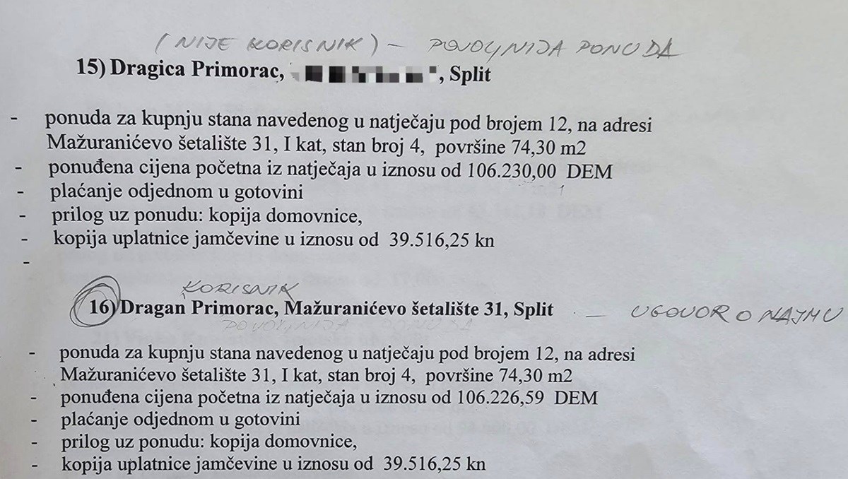 Ivošević: Primorac je imao pravo prvokupa stana. Aktivirao bi ga da se netko javio