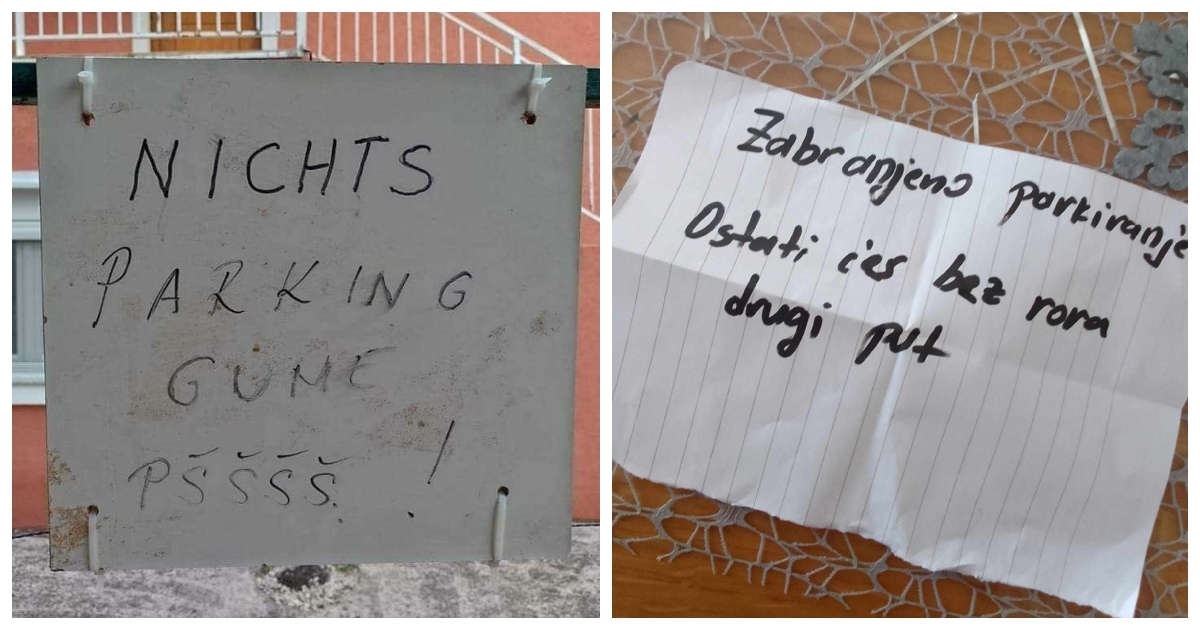 Poruke turistima na Jadranu nasmijale Fejs: "Nichts parking. Gume pššš"
