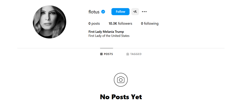 Melania ima novi profil na Instagramu, na njemu još ne prati čak ni Trumpa