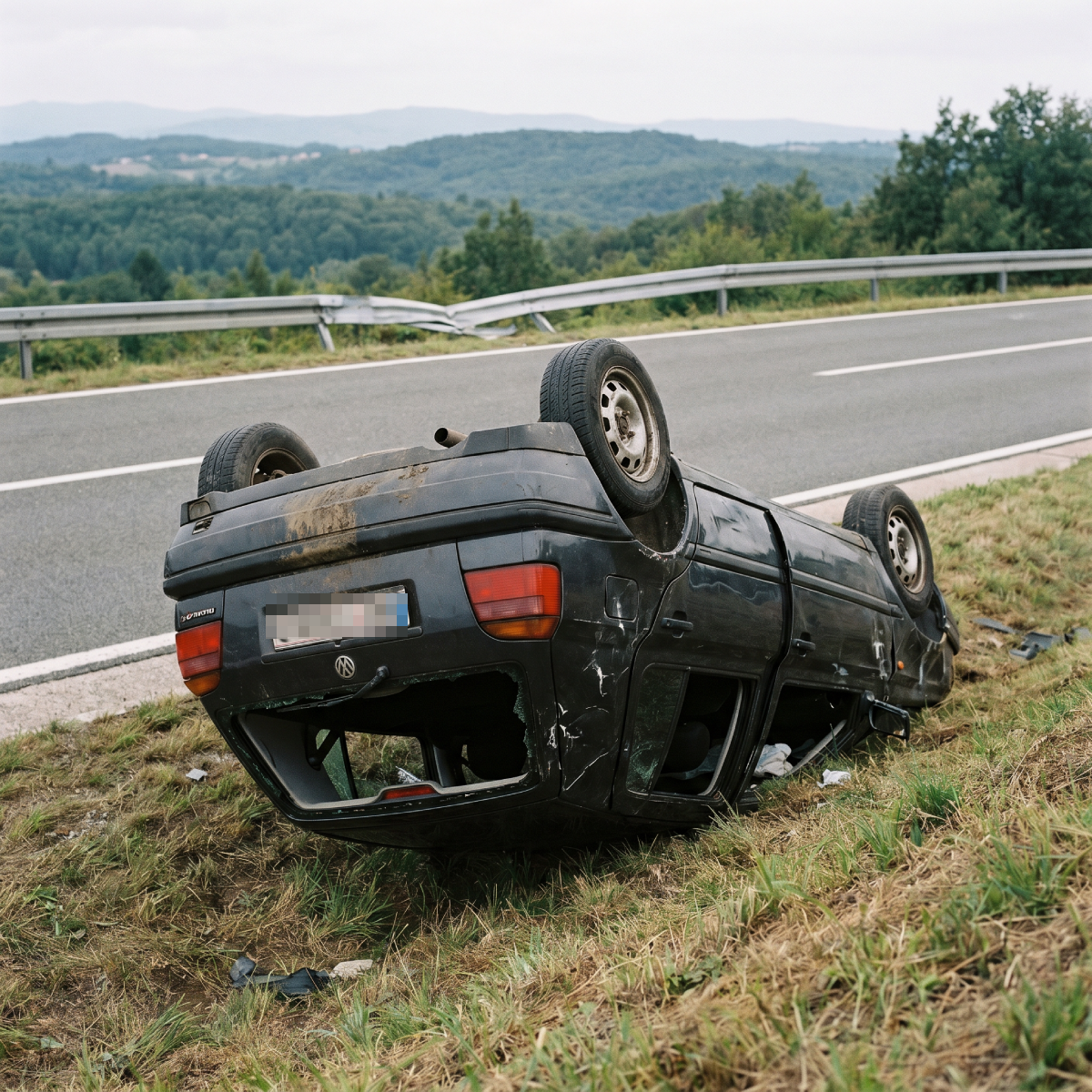 Vozila po A1 bez dozvola. Udarila u ogradu pa se izokretala, teško je ozlijeđena