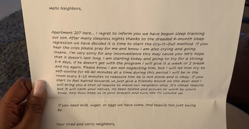 Milijun lajkova: Pismo koje je novopečena mama poslala susjedima u zgradi je hit