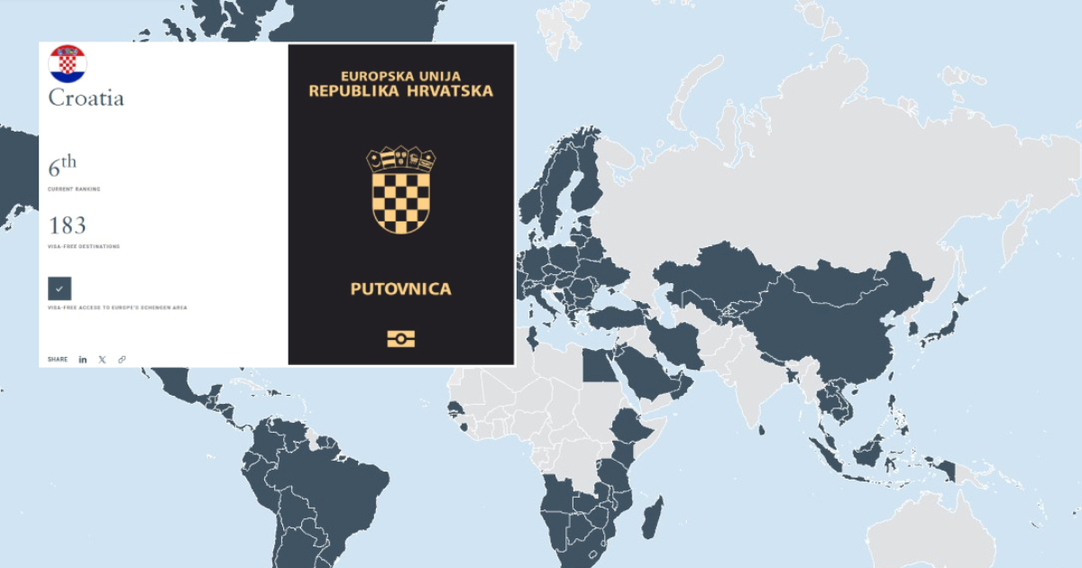 Objavljene najmoćnije putovnice za 2026.: Hrvatska je visoko