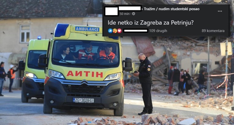 Hrvati nude pomoć na Fejsu: "Ako netko ide za Petrinju, neka me pokupi"