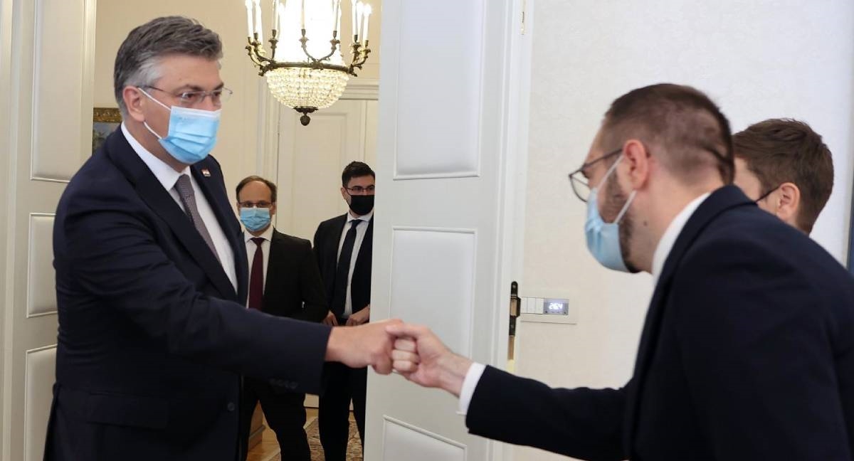 VIDEO Prvi put se sastali Tomašević i Plenković