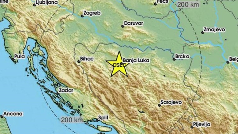 U 18.08 sati potres magnitude 3 zatresao BiH