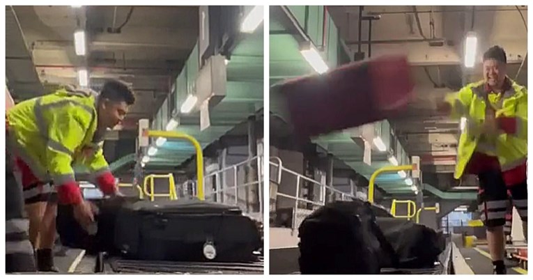 2.2 milijuna pregleda: Snimka radnika na aerodromu koji bacaju prtljagu je hit