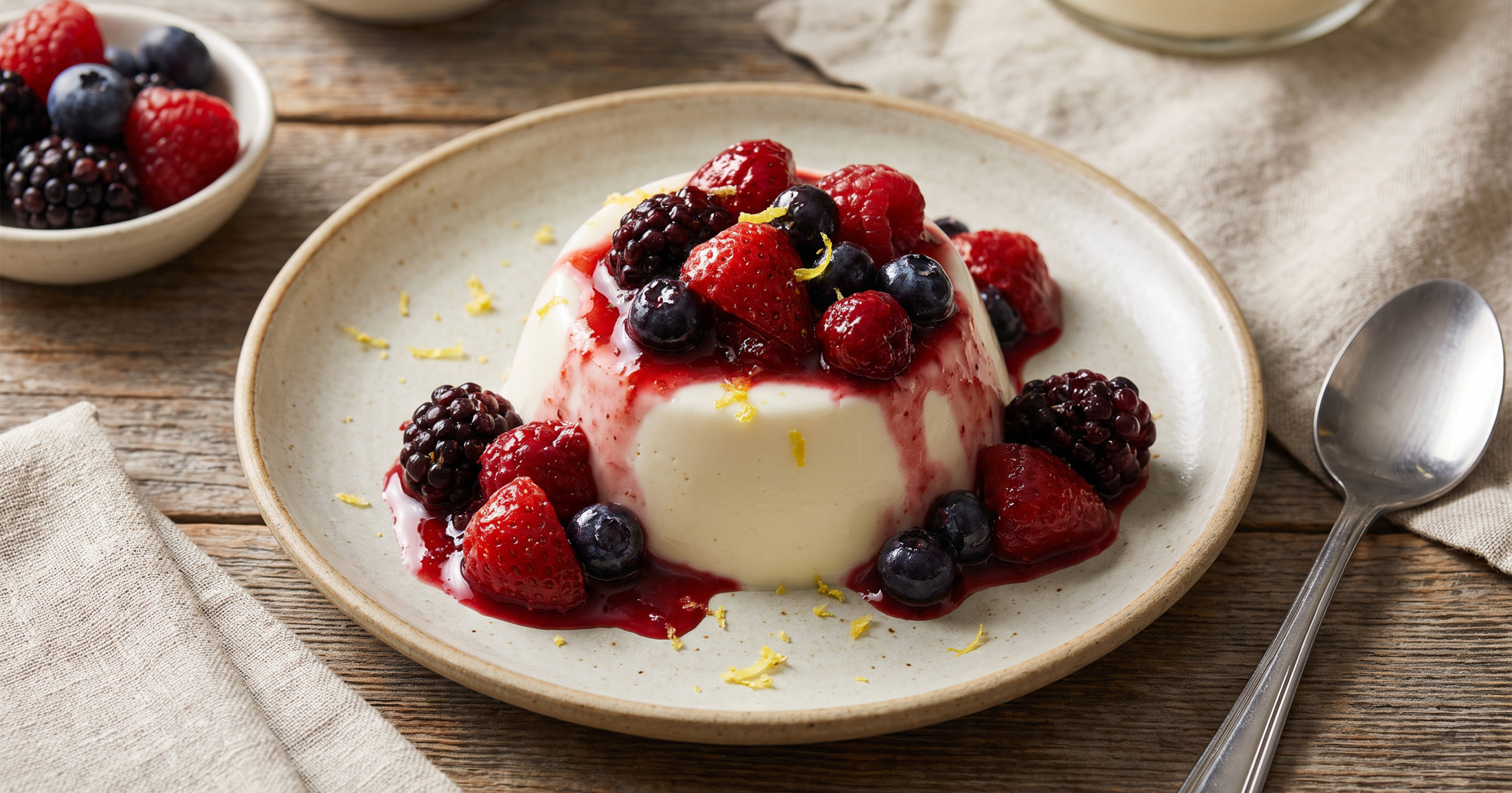Panna cotta s pečenim bobičastim voćem idealan je desert za svaku prigodu