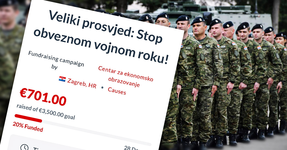 Sutra je trebao biti prosvjed protiv vojnog roka. Odgođen je, doznali smo zašto