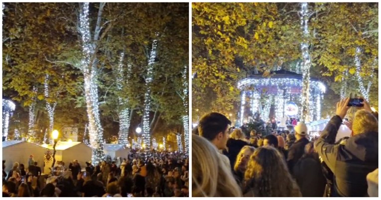 Pogledajte trenutak paljenja tisuća lampica na Zrinjevcu, okupili se brojni građani