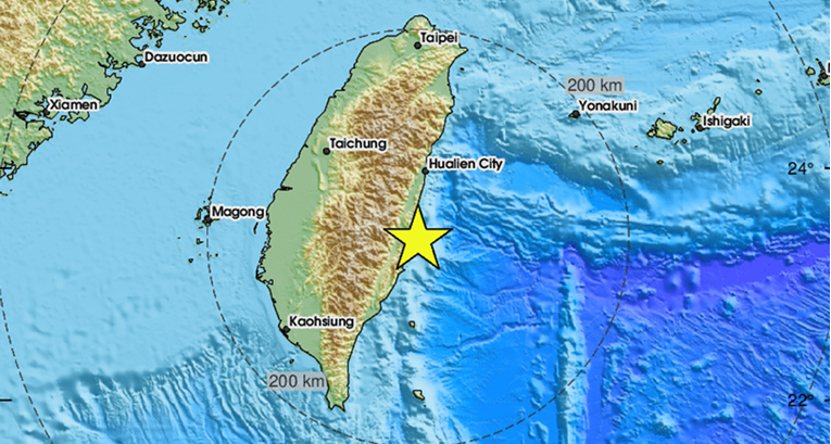 Snažan potres pogodio Tajvan