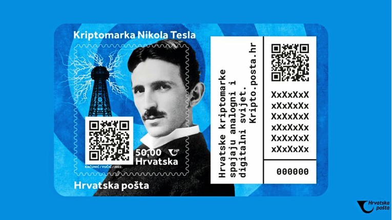 Hrvatska pošta u optjecaj stavlja novu kriptomarku s motivom Nikole Tesle