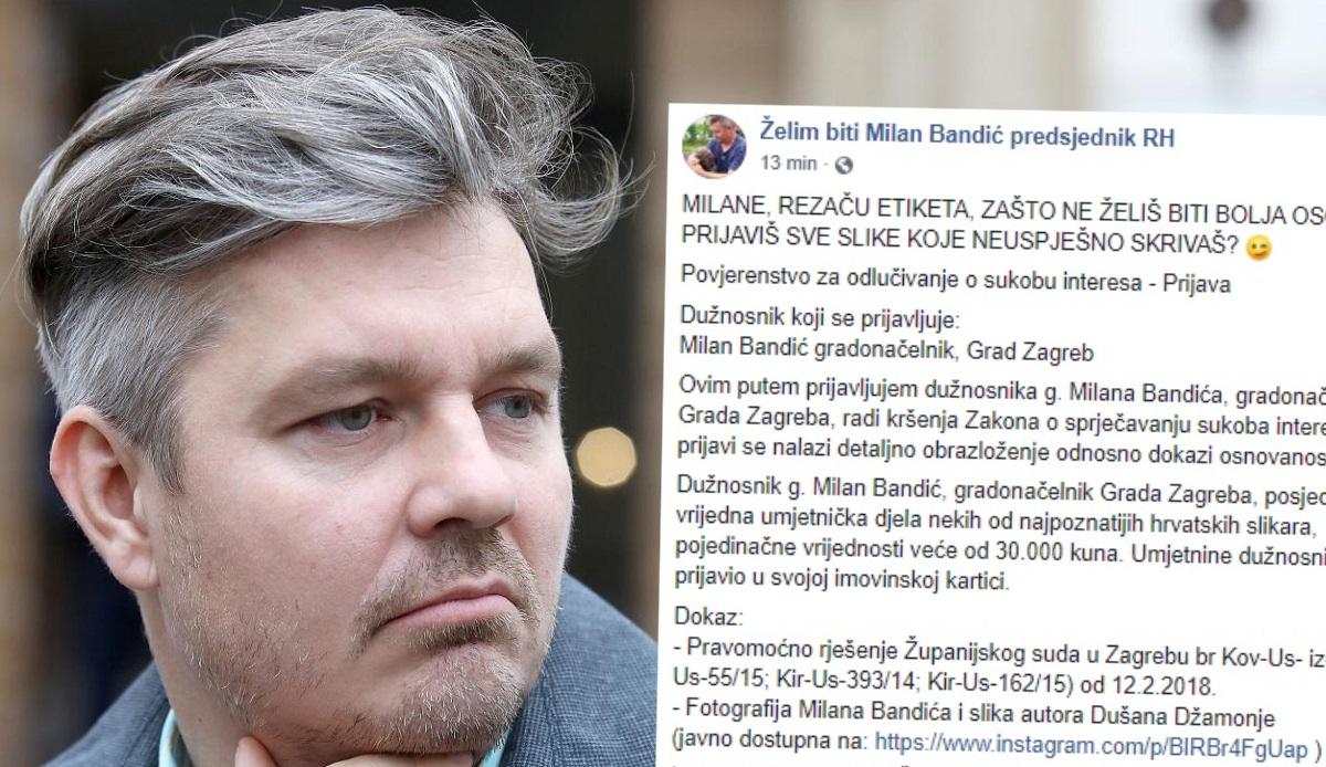 Juričan prijavio Bandića, tvrdi da skriva brojna umjetnička djela