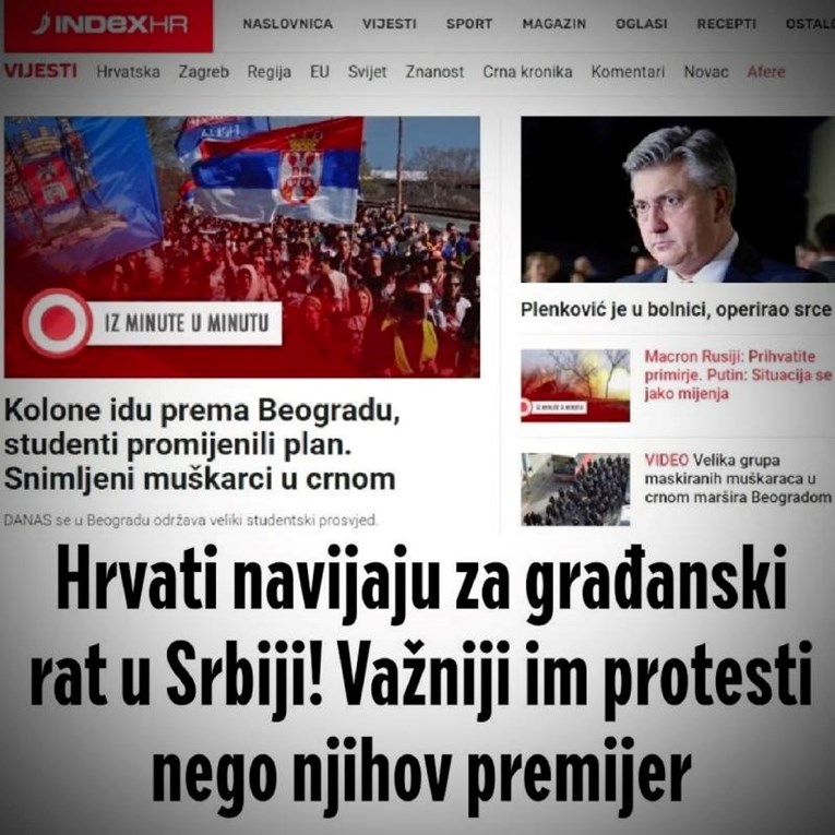 Vučićev tabloid: Hrvati žele rat u Srbiji, to im je važnije od života Plenkovića