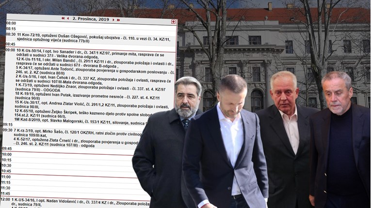 Zgusnut raspored suda u Zagrebu: Silovatelj, Sanader, Bandić, Vidošević, Todorić