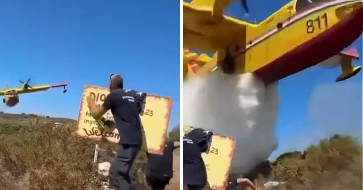 VIDEO Nevjerojatan prizor kod Hvara, kanader preletio tik iznad vatrogasaca