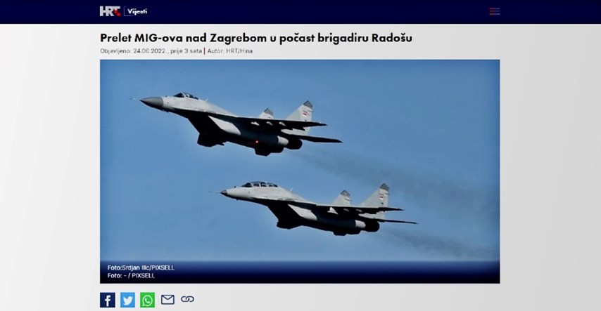 HRT na vijest o hrvatskim MiG-ovima stavio sliku srpskih