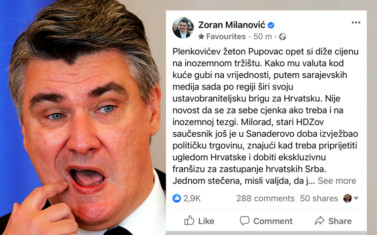 Nova objava Milanovića, napao je Pupovca