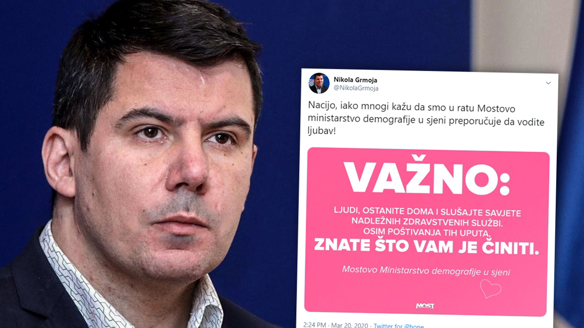 Grmoja pozvao Hrvate da u epidemiji vode ljubav