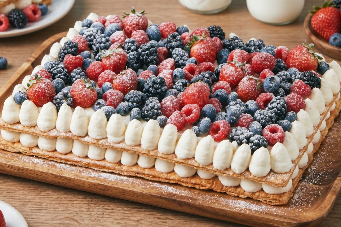 Izgleda predobro, a još je boljeg okusa. Jednostavan mille-feuille s bobičastim voćem