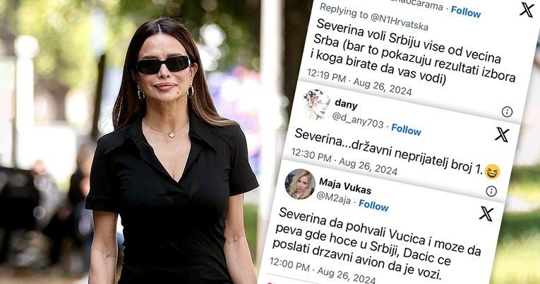 Reakcije Srba na X-u o Severini: "Državni neprijatelj broj 1, lol" 