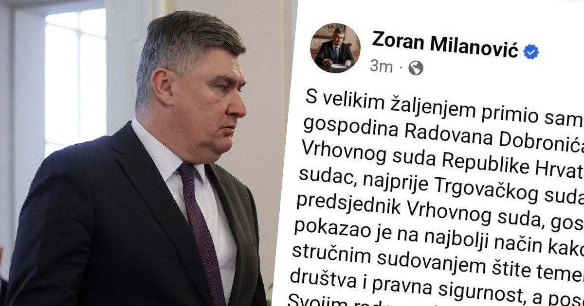 Milanović: Prerani odlazak Dobronića je veliki gubitak za Hrvatsku