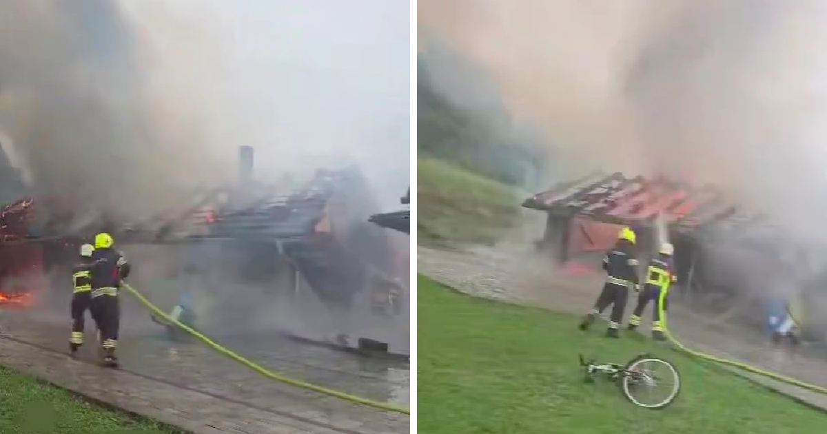 VIDEO Požar u Požegi. Vatra zahvatila garažu, kotlovnicu i drvarnicu, oštećena i kuća