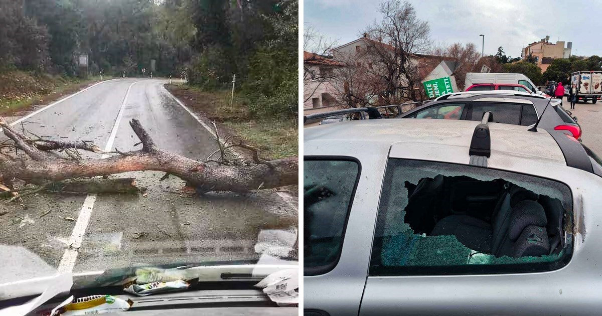 FOTO I VIDEO Pogledajte štetu koju je bura danas napravila po Puli
