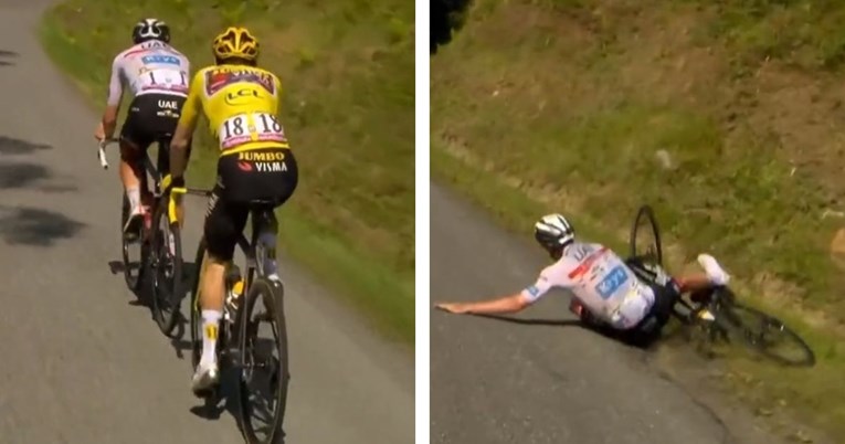 VIDEO Scene s Tour de Francea obišle svijet. Slovenac pao u kanal, lider ga pričekao