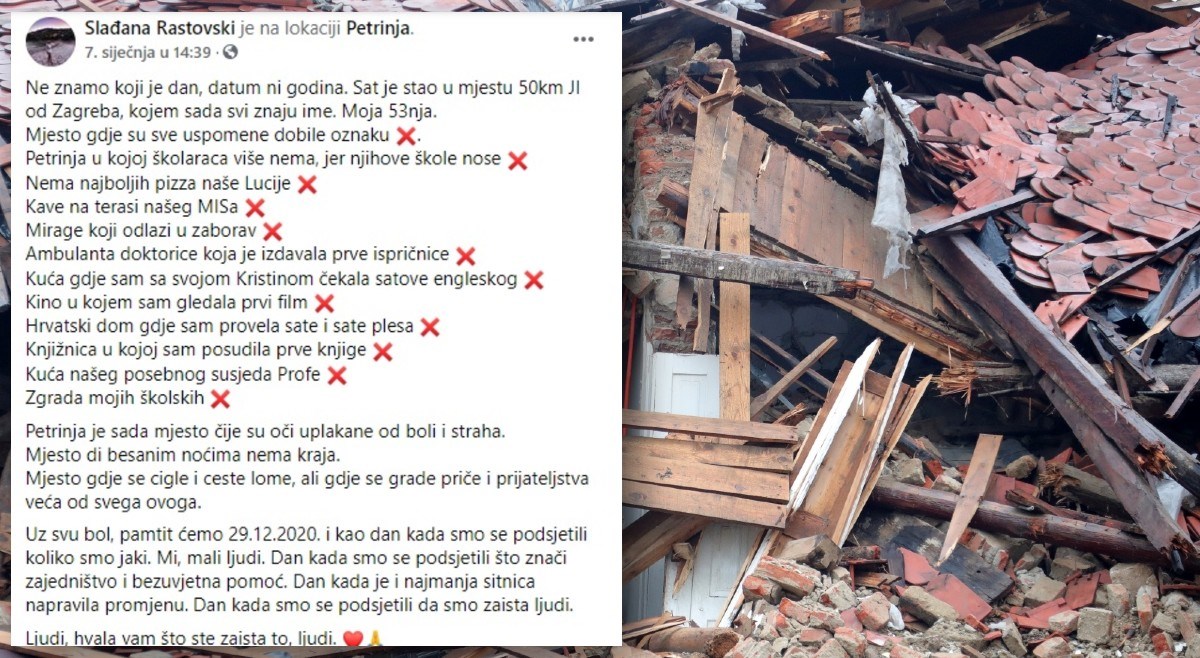 Širi se emotivan tekst Petrinjke: "Ne znamo koji je dan, datum ni godina..."