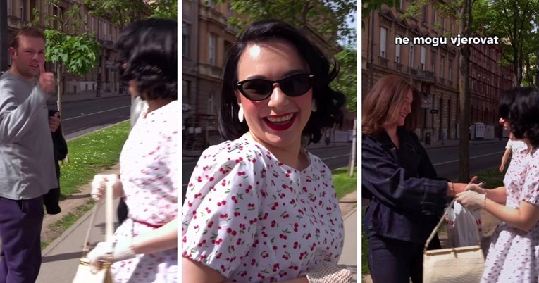 VIDEO Prošetala centrom Zagreba u stilu 1950-ih. Pogledajte reakciju prolaznika