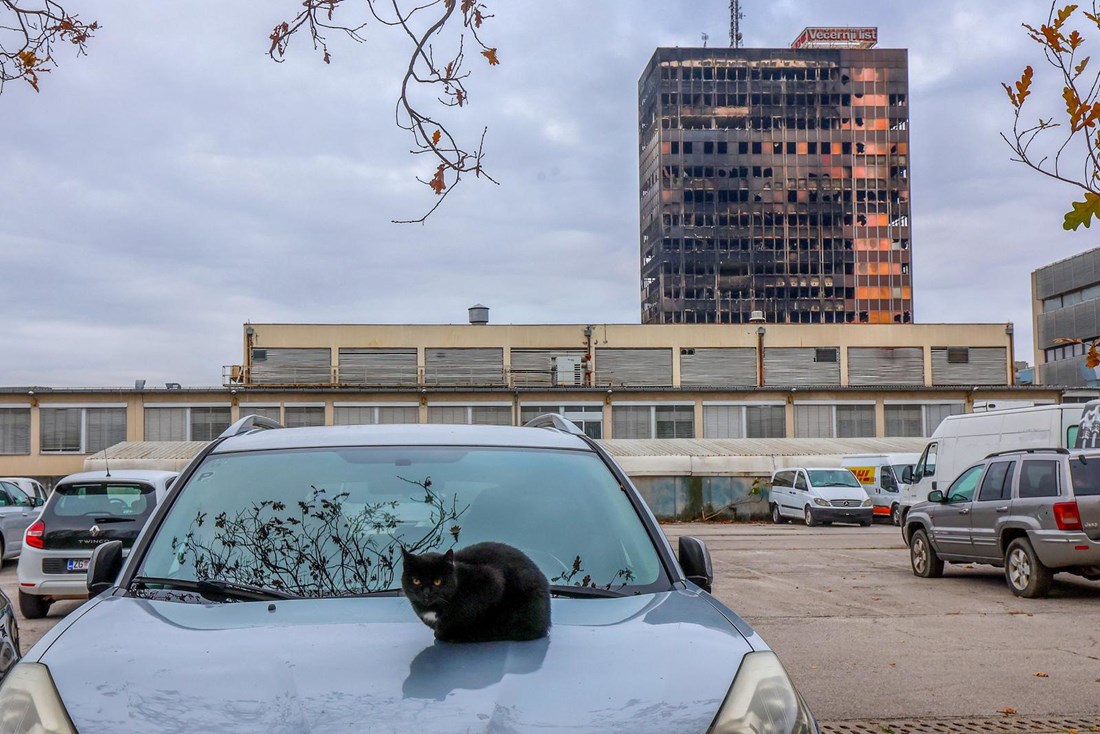 Vatrogasci gase Vjesnik, mačak odmara. Fotka dana iz srca Zagreba