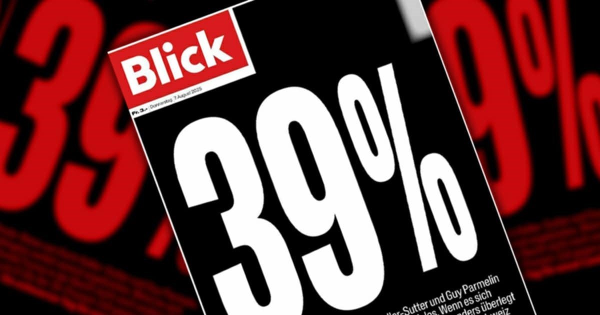 Švicarske novine objavile crnu naslovnicu s natpisom "39%"