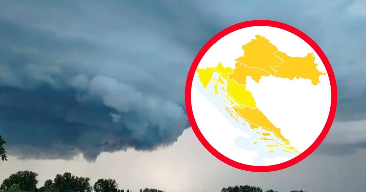 Na snazi upozorenja za cijelu zemlju, narančasto za pet regija. Stižu jaka nevremena