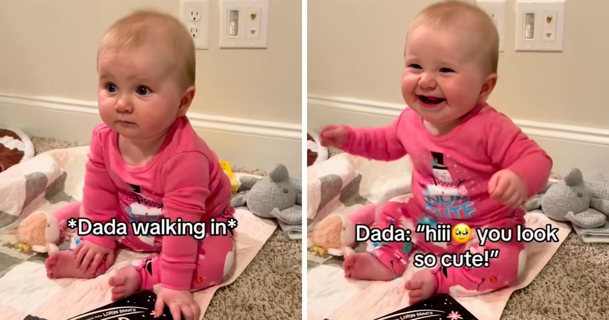 Uzbuđenje bebe kada je tata ušao u prostoriju izmamit će vam osmijeh na lice