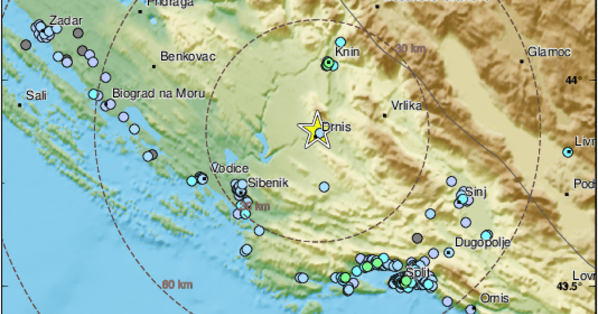 Potres od 3.9 kod Drniša