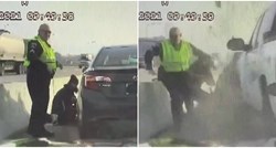 VIDEO Policajac se u posljednji tren spasio od jurećeg kamioneta