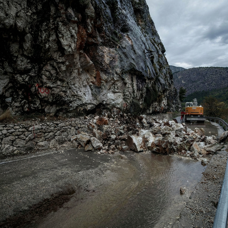 Stijene su u Omišu već padale na kuće i aute. Nakon požara prijete novi odroni