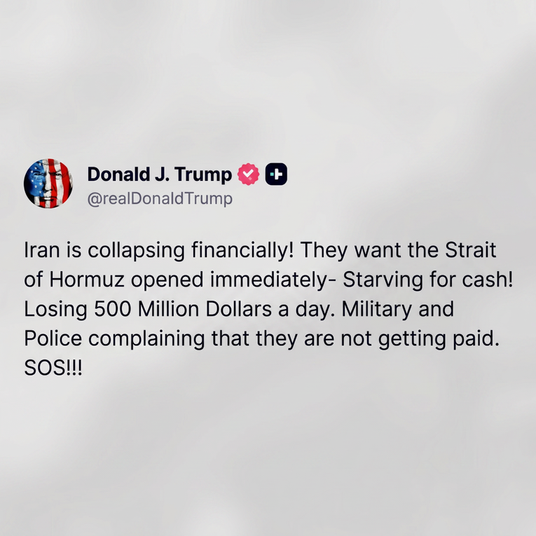 Trump nakon zaokreta: Iran je pred financijskim slomom, žele otvoriti Hormuz. SOS!!!