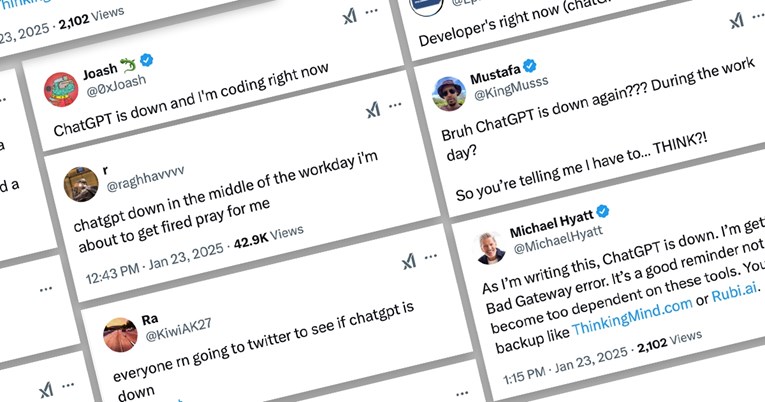 Društvene mreže preplavljene sprdnjama i memovima na pad ChatGPT-ja