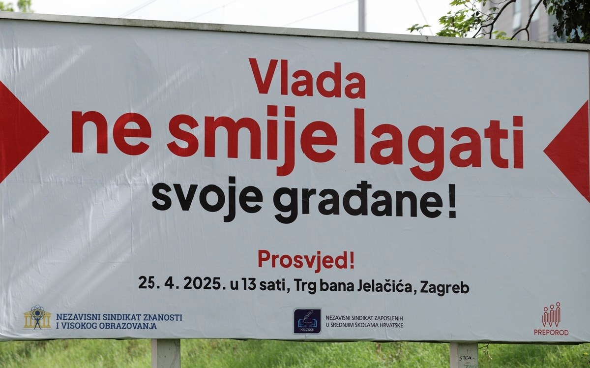 Sindikati obrazovanja organiziraju veliki prosvjed na Trgu bana Jelačića idući tjedan