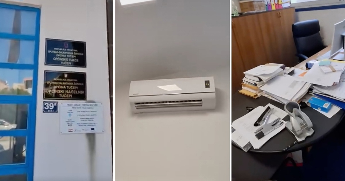 VIDEO Čovjek hoda zgradom Općine Tučepi, nema žive duše. Klime i svjetla rade