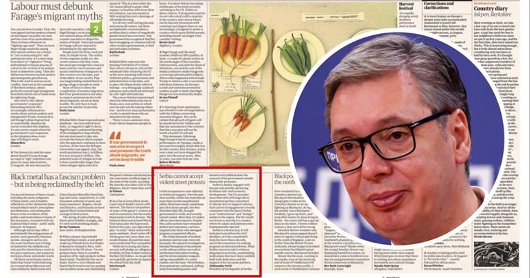 Vučić reagirao na članak The Guardiana, oni ga objavili u rubrici "pisma čitatelja"