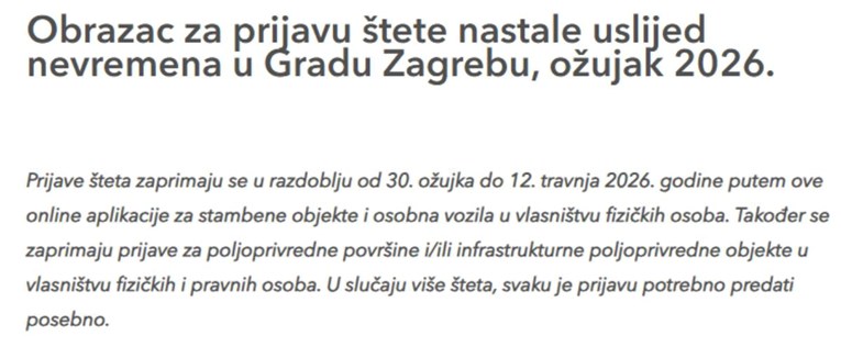Otvorene prijave za štete od nevremena u Zagrebu. Sve ide preko aplikacije