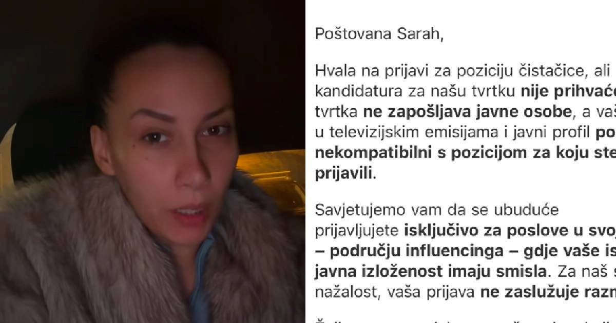 Sarah Seifert tvrdi da su je odbili za posao čistačice jer je javna osoba
