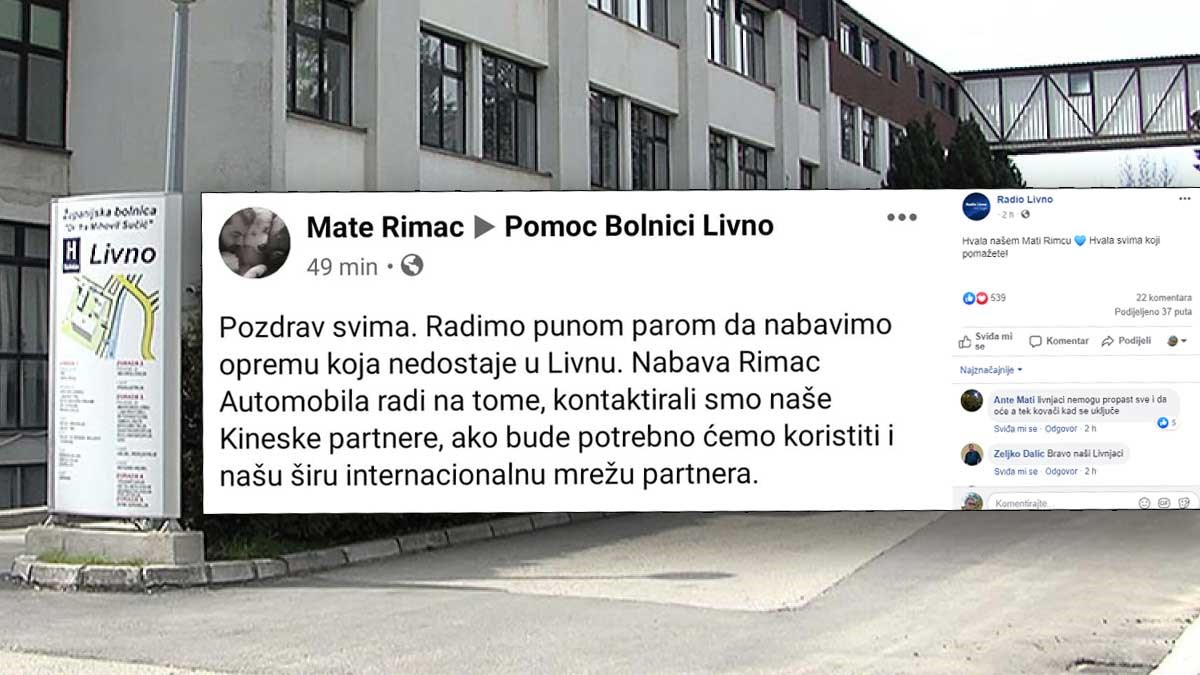 Mate Rimac uključio se u akciju pomoći bolnici u Livnu